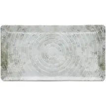 VAN WELL "Platte Korfu, rechteckig, 6 Stück", grau, B:13cm H:1,5cm L:24cm, Porzellan, Servierplatten,
