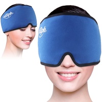 Hilph Migräne Kühlpad Maske, Wiederverwendbare Headache Relief Cap Kühlmütze, Kalt-Warm Kompresse Benutzt für Migräne, Kopfschmerzen, Blau