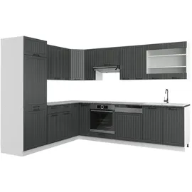 Vicco Winkelküche Fame-Line L-Form 227 x 287 cm Anthrazit/Weiß