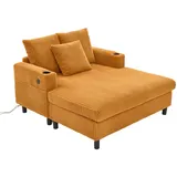 Lvhom Relaxliege, Gelb, Textil, 128x85x142 cm, Wohnzimmer, Sessel, Relaxliegen