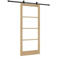 vidaXL Haustür Schiebetür ORKDAL Natürlich und Schwarz 93 x 211 cm (1-St) schwarz