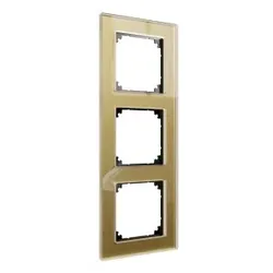 Merten MEG4030-2341 Echtglasrahmen 3fach gold M-Plan MEG40302341
