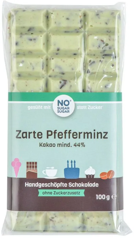 Nosugarsugar Zarte Pfefferminz Schokolade 0,1 kg