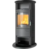 Kaminofen HARK 17 NH GT FlameKat 7 kW - Ofenkacheln: opak-schwarz - Korpus: titan