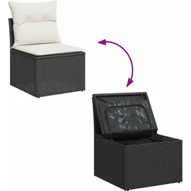vidaXL Garten-Lounge-Set 8-tlg. schwarz