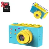 ShinePick Fotoapparat Kinder, Wasserdicht / 8MP / HD 1080P / 2 Inch Bildschirm/Foto & Video/Rahmen/Filter, Digitalkamera Kinder Kamera mit Speicherkarte, Geschenke für Kinder (Rosa)