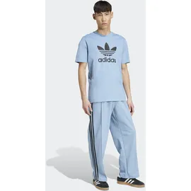 adidas T-Shirt ADIDAS ORIGINALS "TREFOIL T-SHIRT", Herren, Gr. L, ash blau, schwarz, Obermaterial: 100% Baumwolle, normal, Rundhals, Shirts T-Shirt, Basic Shirt mit großem Trefoil Logoprint