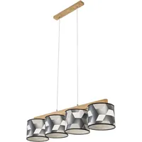 Britop Lighting Pendelleuchte »ESPACIO«, 4 flammig, Leuchtmittel E27 ohne Leuchtmittel, Hängeleuchte, Aus edlem Eichenholz, Kürzbar