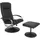 Mendler Relaxsessel N44 Kunstleder 80 x 100 x 80 cm Schwarz mit Hocker