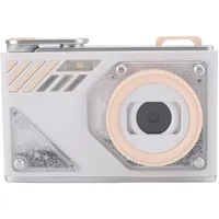 1080P-Digitalkamera Zum Fotografieren, 48-MP-Autofokus-Vlogging-Kamera mit Blitz, Doppelobjektiven, Anti-Shake und 8-fachem Zoom für Teenager und Erwachsene, Tragbare Point (White)