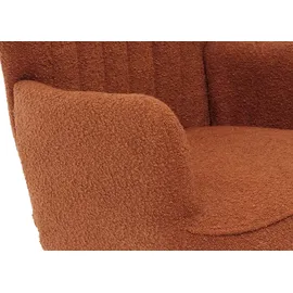 Mendler Lounge-Sessel HWC-K37 Bouclé 75 x 80 x 75 cm terrakotta mit Kissen