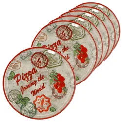 6er Set Pizzateller Charme Red - Rom rot - 31cm - 04019#ZCHAR