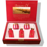 Original Arganöl 5-tlg. Pflege Set, Argan-Öl - Luxus aus der Natur für Haut und Haare, mit Vitamin E und Zellerneuerung aus Marokko, Geschenk