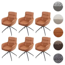 MCW Esszimmerstuhl K32 6er-Set Wildleder-Optik Braun,