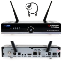 OCTAGON SF8008 UHD 4K Supreme Combo + 1TB Festplatte INTERN, Sat- Kabel- & DVB-T2 Receiver, E2 Linux & Define OS, mit Aufnahmefunktion, M.2 M Key, Gigabit LAN, Kartenleser, Sat to IP, WiFi