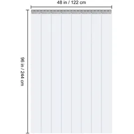 Vevor Streifenvorhang Türvorhang 243 cm x 121,9 cm Transparent