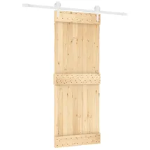 vidaXL Schiebetür rechts 80 x 210 cm Braun/Weiß
