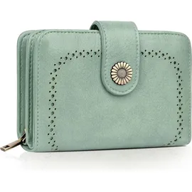 TEUEN Damen Geldbörse Vintage Leder grün