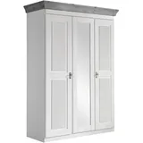 Boxxx Drehtürenschrank, Grau, Weiß, Holz, Kiefer, massiv, 4 Fächer, 156x210x64 cm, Beimöbel erhältlich, in verschiedenen Größen erhältlich, Schlafzimmer, Kleiderschränke, Drehtürenschränke