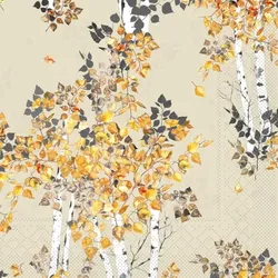 Tissue Serviette Mylo, 40x40 cm, 100 Stück - Mank - Blätter Herbstlaub