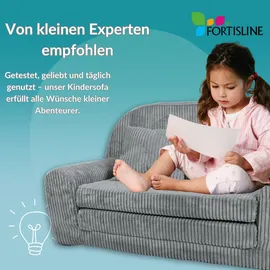 FORTISLINE Kindersofa Rosalia 100 x 60 x 50 cm Cord grün