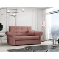 MIRJAN24 Schlafsofa Viva Silver II, 2 Sitzer Polstersofa mit Schlaffunktion rosa