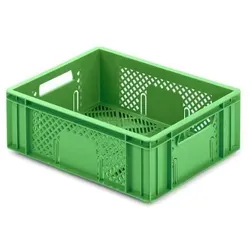 PROREGAL 10x Eurobehälter Obst- und Gemüsekasten | HxBxT 14,2x30x40cm | 13 Liter | Grün | Obst-Gemüsekiste, Obstkorb, Transportbox