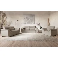 Cotta Polstergarnitur COTTA "Leandra", beige, Luxus-Microfaser, Sitzmöbel-Sets, Couchgarnitur, Set bestehend aus: 2-Sitzer & 2,5-Sitzer