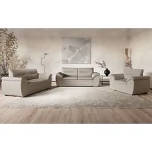 Cotta Polstergarnitur COTTA "Leandra", beige, Luxus-Microfaser, Sitzmöbel-Sets, Couchgarnitur, Set bestehend aus: 2-Sitzer & 2,5-Sitzer