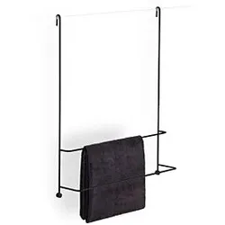 Giese Server Badetuchhalter 11858-14 schwarz matt, Befestigung an Glaswand, 2 Badetuchstangen