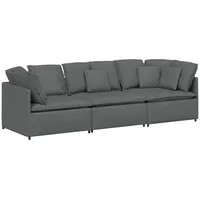 VidaXL - Modulares Sofa mit Kissen Stoff Dunkelgrau
