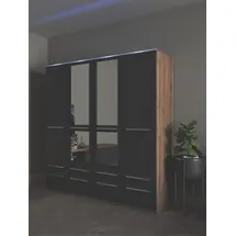 Priess Wäscheschrank Barcelona 185 x 193 x 54 cm Schwarz