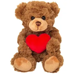 Teddy Hermann 91330 Teddy mit Herz – braun, 20 cm