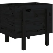 furnicato Hochbeet Pflanzkübel 62 x 50 x 57 cm Schwarz