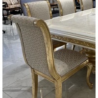 Casa Padrino Luxus Barock Esszimmer Stuhl Set Gold Muster / Antik Gold - Handgefertigtes Küchen Stühle 6er Set - Prunkvolle Barock Esszimmer Möbel