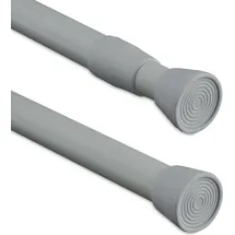 Relaxdays Teleskopstange, 150–280 cm, Klemmstange für Duschvorhang, Gardine, Türrahmen, Edelstahl, ohne Bohren, grau