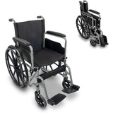 Mobiclinic Mobiclinic®, Rollstuhl faltbar, Marsella, Schnellspanner-rollen auf knopfdruck, Robust, Sitzbreite 46 cm, Klappbare fußstütze und armlehnen, Bremshebel, Reifen 24 ", Für behinderte