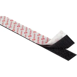Velcro Klettband General Use Fastener 25m Hakenband+Flauschband 20mm Schwarz