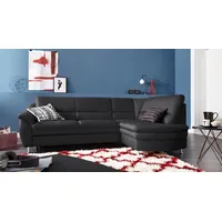 sit&more Ecksofa Cardoso L-Form, mit Federkern, wahlweise mit Bettfunktion und Schubkasten schwarz