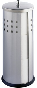 WENKO Ancona Toilettenpapier-Ersatzrollenhalter, Geschlossener Ersatzrollenhalter für 3 Toilettenpapierrollen, 1 Stück, matt