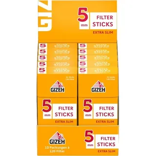 Gizeh Filter Sticks Extra Slim 5,3mm Durchmesser 3 Boxen (30 Packungen/ 3780 Filter)