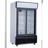 Wimar Getränkekühlschrank Gewerbekühlschrank 1013l 2 Glastüren 1200 x 730 x 2036mm weiß