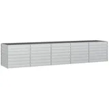furnicato Garten-Hochbeet 400x80x77 cm Verzinkter Stahl Silber