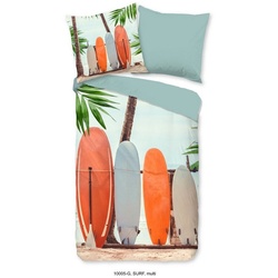 Bettwäsche SURF Bettwäsche-Set Bettbezug & Kissenbezüge, good morning, Renforcé, 2 teilig, surfen bunt 1 St. x 135 cm x 200 cm