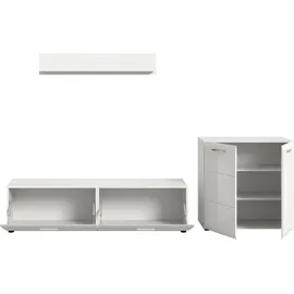 Home Affaire Wohnwand HOME AFFAIRE "FLORENZ, 3-teilige Wohn-Kombination, hochwertige MDF-Front", weiß (weiß hochglanz tiefzieh), B:255cm H:160cm T:41cm, Holzwerkstoff, Kastenmöbel-Sets, Wohnwand, Wohn-Kombination, Wohnzimmer-Möbel, Wohnzimmer,Kombination, Kombi