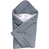 TupTam Baby Winter Einschlagdecke für Babyschale Wattiert Minky Baumwolle Universal, Farbe: Grau/Fuchs mint, Größe: Einheitsgröße