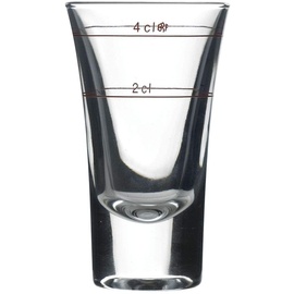 Bormioli Rocco Dublino Shotglas, Stamper, 57ml, mit Füllstrich bei 2cl + 4cl, Glas, transparent, 6 Stück