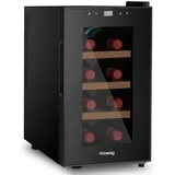 h.koenig AGE8 Weinkühlschrank / 8 Flaschen/Temperatur von 11°C bis 18°C/LED-Temperaturanzeige/Holzlagerböden, Schwarz....
