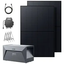 Anker SOLIX RS40B Balkonkraftwerk - Premium mit Balkonhalterungen (2x 410W) + Solarbank E1600 - Schwarz