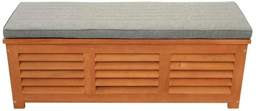 Gartenbox für Auflagen aus Eukalyptusholz inklusive Polster Kissen